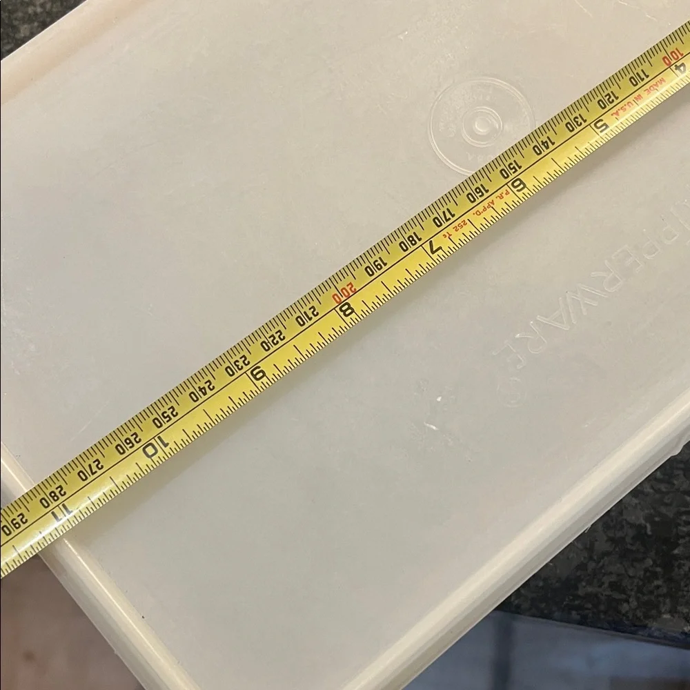 Vintage Tupperware Sheer storage containers. 2 rectangular and 1 square. Deli.